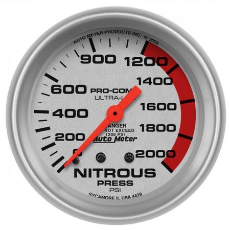 AUTO METER 2-5/8 IN. ULTRA-LITE NITROUS PRESSURE GAUGE - FULL SWEEP, MECHANICAL,  4428